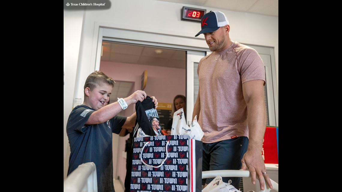 Texans' J.J. Watt delivers football jerseys to injured boy in hospital