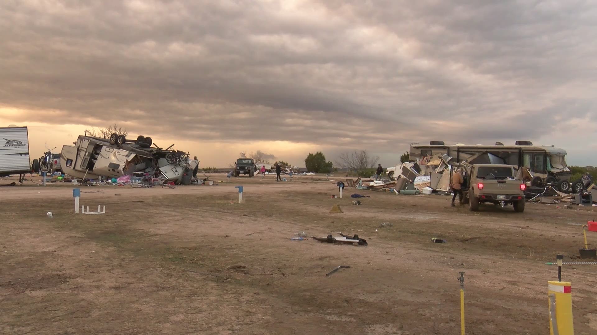 This raw video is from south of Amarillo. There were multiple reported possible tornadoes. This is the damage at Palo Duro Canyon State Park.