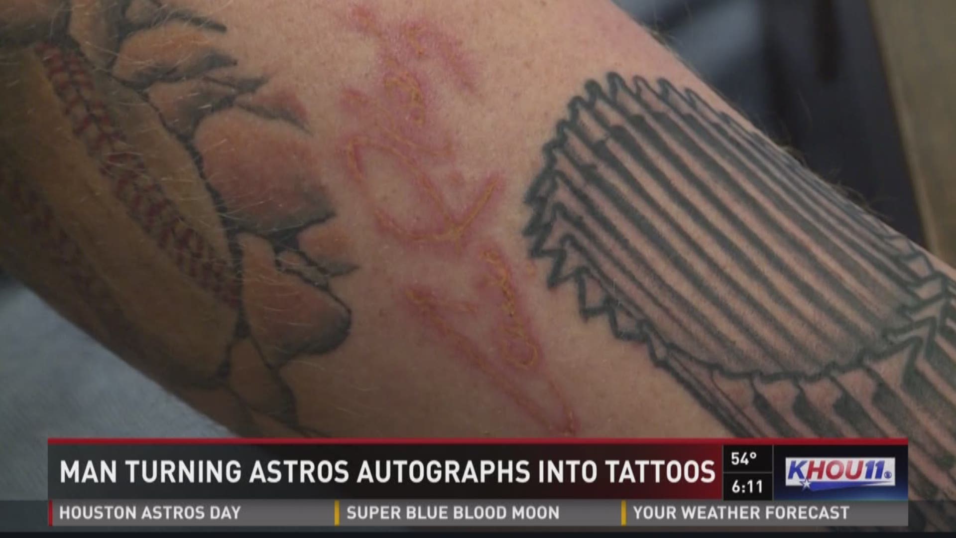 Manvel Man Tattoos Astros Players Signatures On His Arm Khou Com