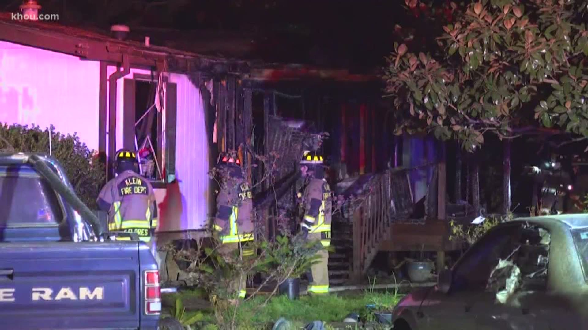 A family is safe Wednesday morning after their home caught fire in Klein.