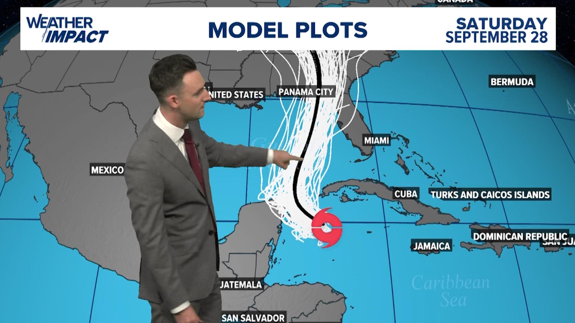 Tropical Storm Helene is heading for the Gulf of Mexico and is expected to become a Cat. 3 hurricane before landfall somewhere in Florida.