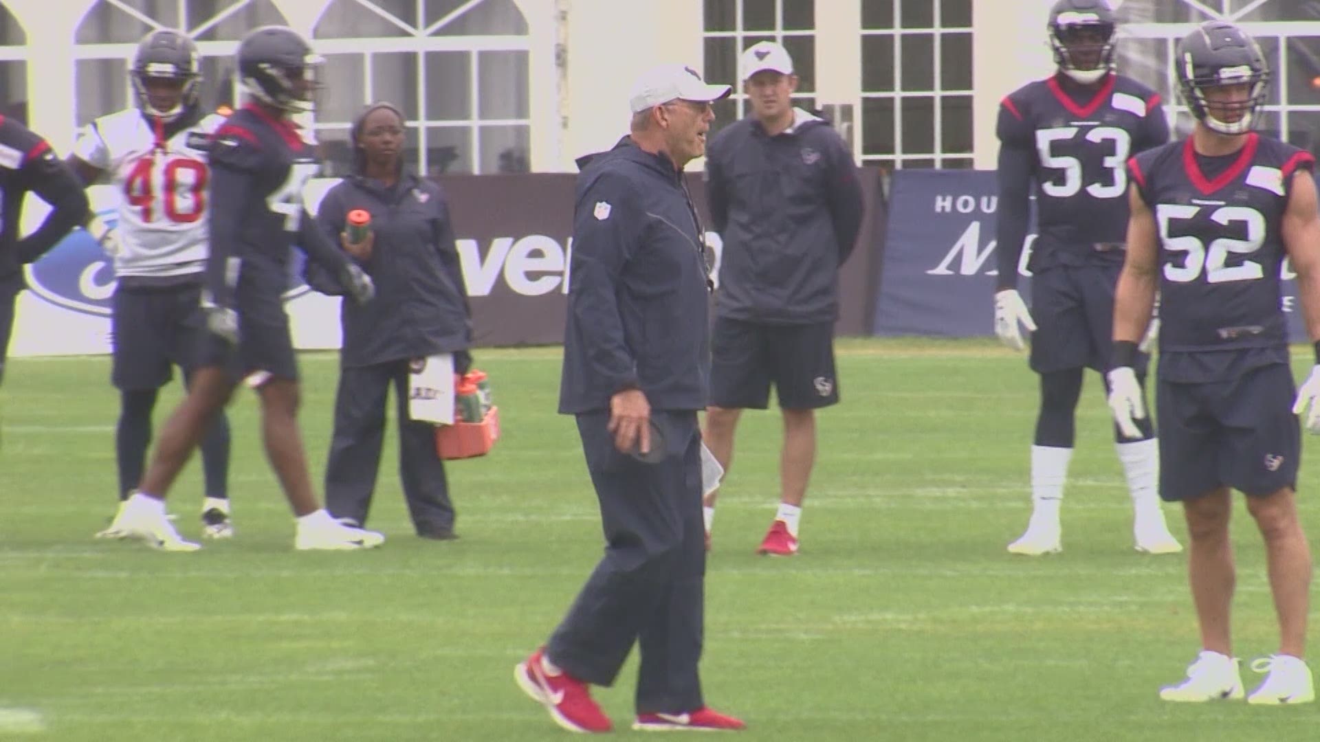 Despite rain, training camp went on for the Houston Texans at The Greenbrier Friday.