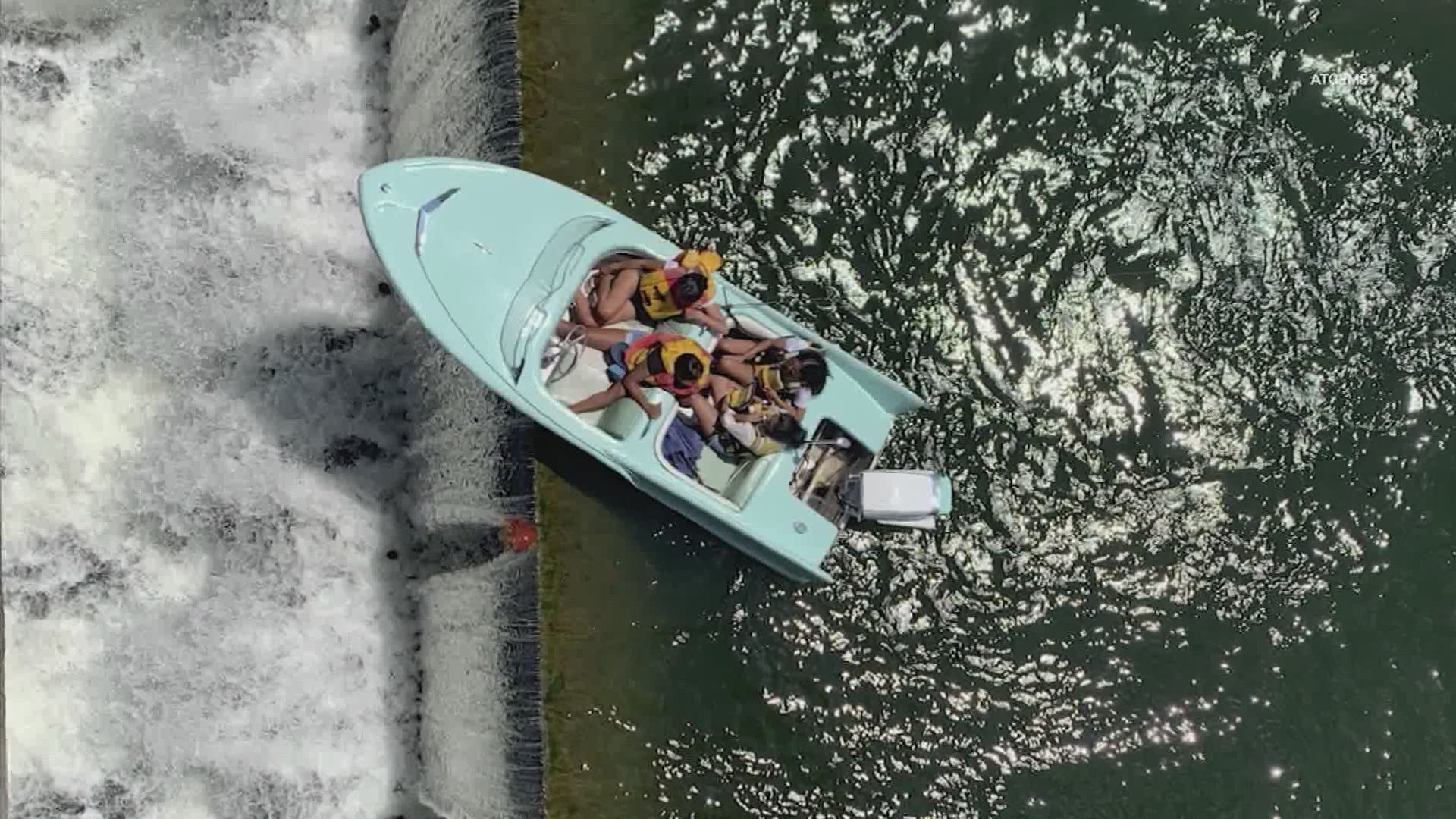 First responders from Austin shared the dramatic story of rescue when a boat carrying four women nearly went over Longhorn Dam on Lake Lady Bird.