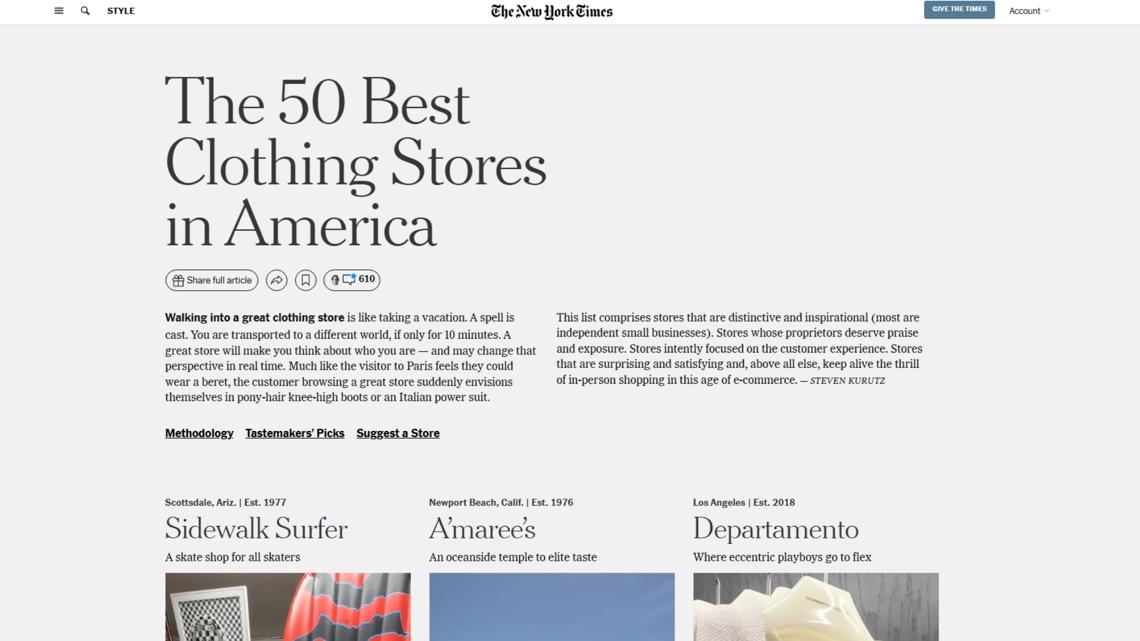Houston business makes New York Times list of top 50 clothing stores in America