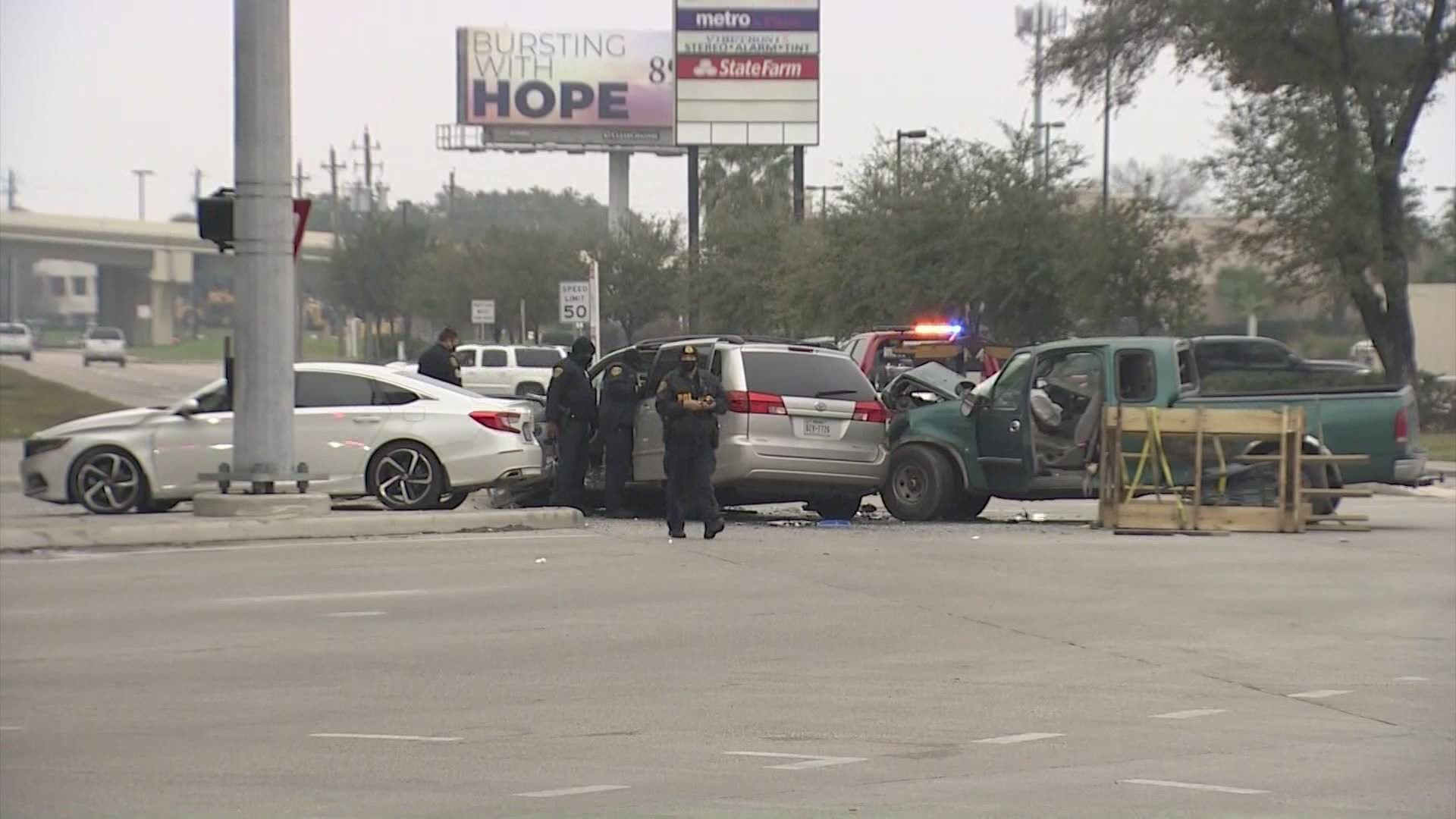 This happened around 3:15 p.m. in the 12500 block of the Northwest Freeway frontage road near Bingle.