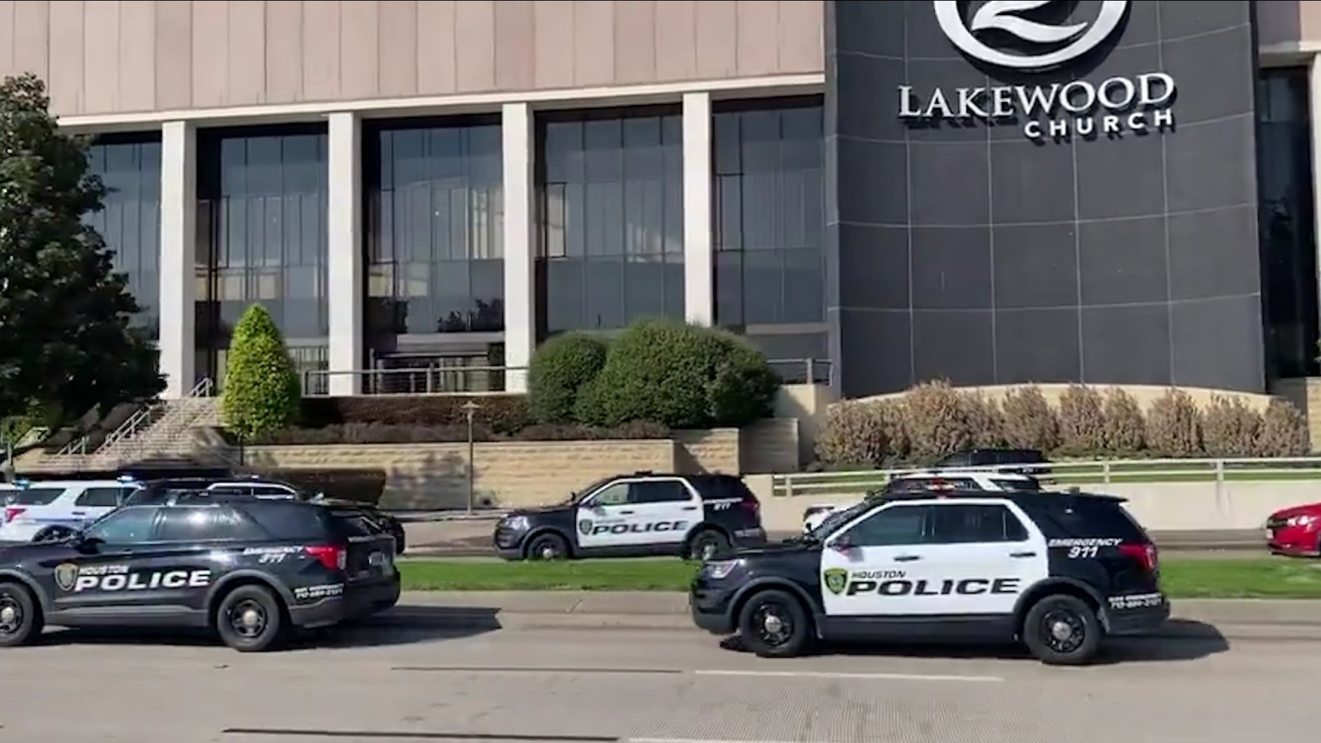 Heavy police presence outside Lakewood Church after shooting