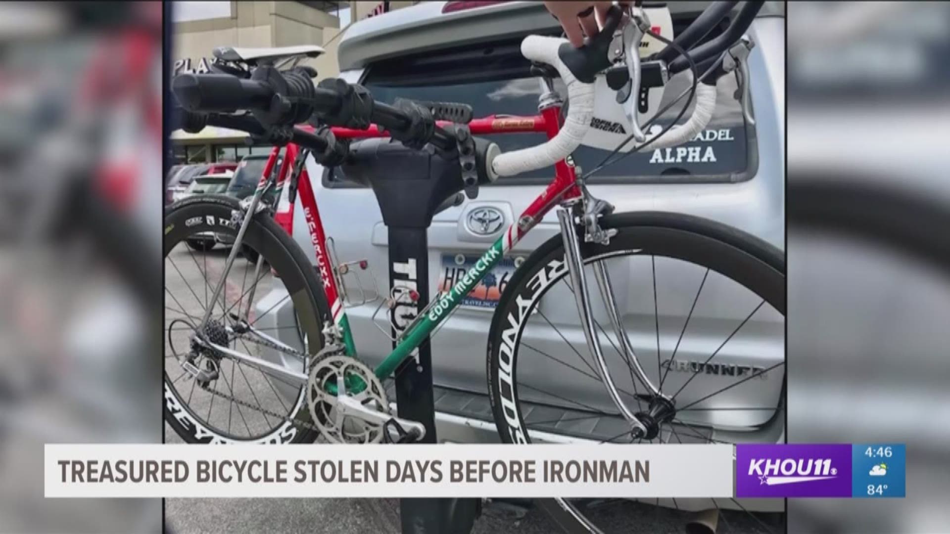 A Dallas man competing in his first IRONMAN triathlon had his training put on hold after someone stole a bike he was using. The bike belonged to his late father.