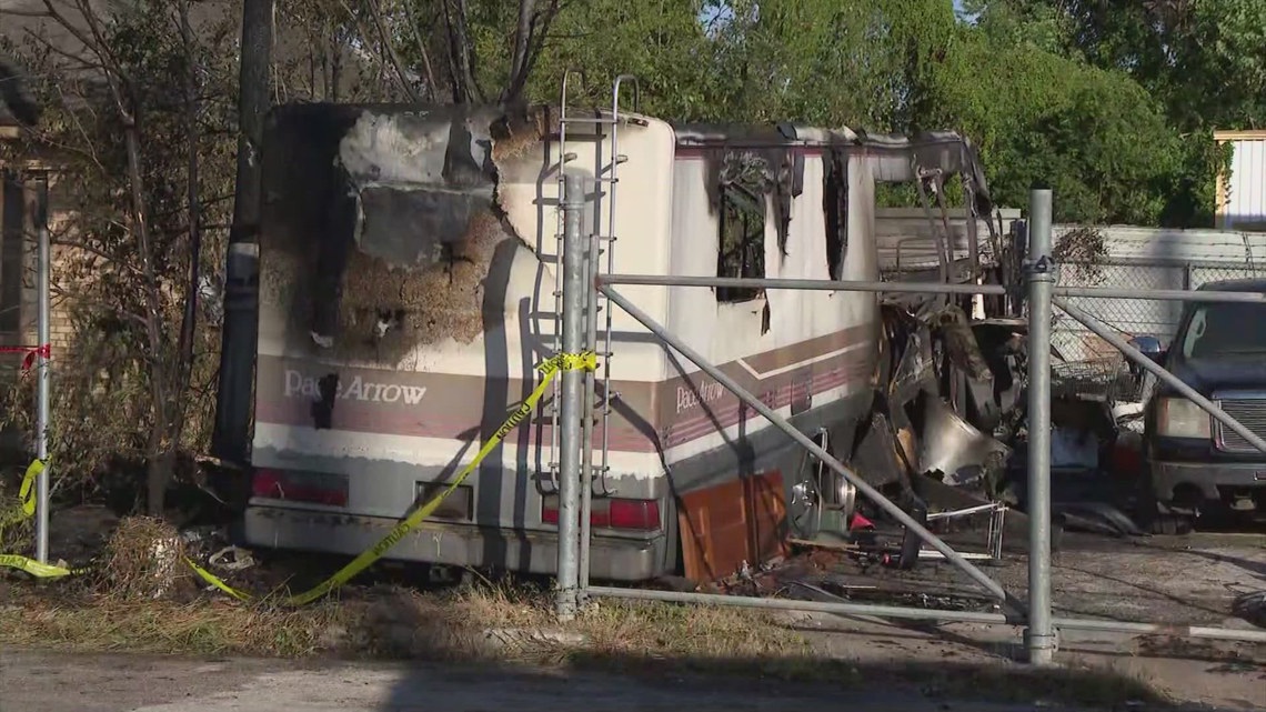 Person hospitalized after RV catches fire off of Gulf Freeway near Winkler