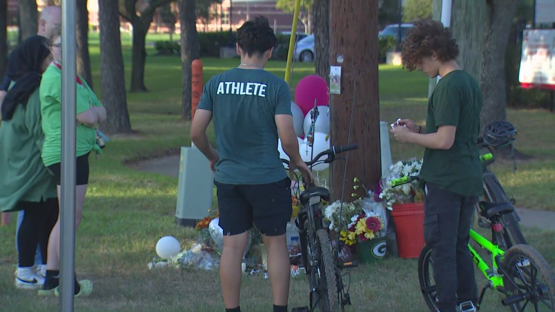 There was a tribute to the student during Cinco Ranch's football game on Thursday. There's also a growing memorial near where he was killed.