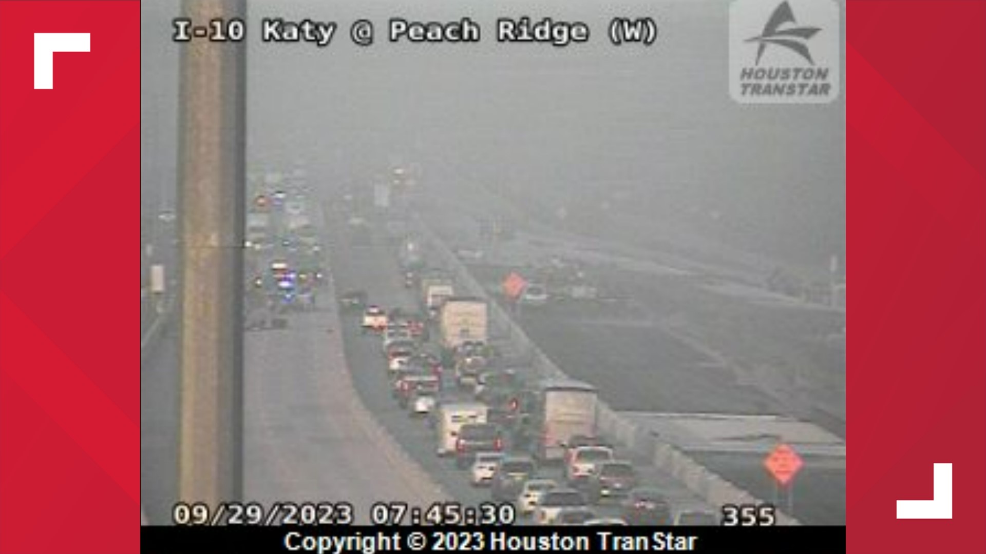 Houston traffic I10 Katy Freeway shut down in Waller County