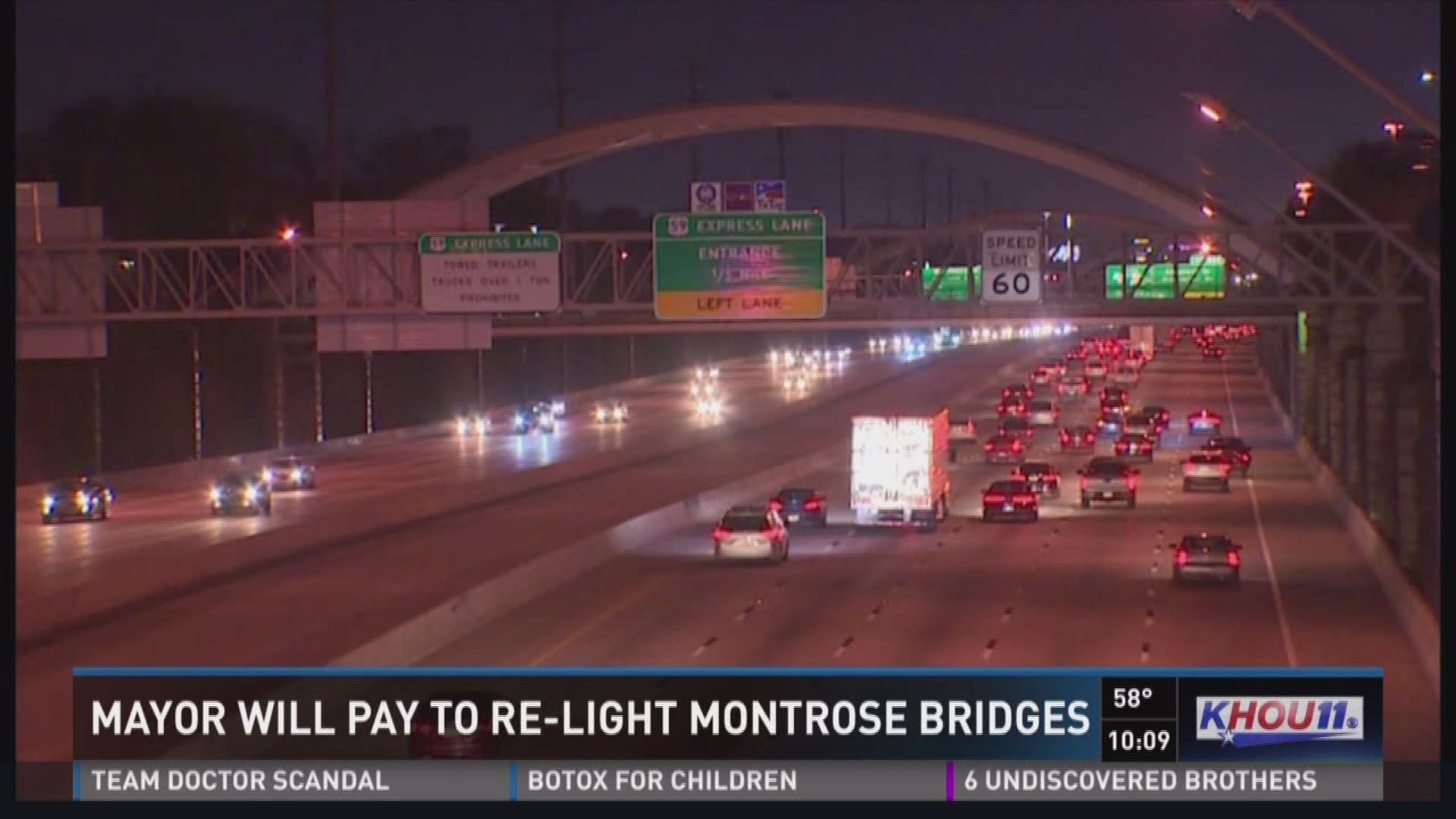 Mayor Sylvester Turner is stepping up to re-light the Montrose bridges.