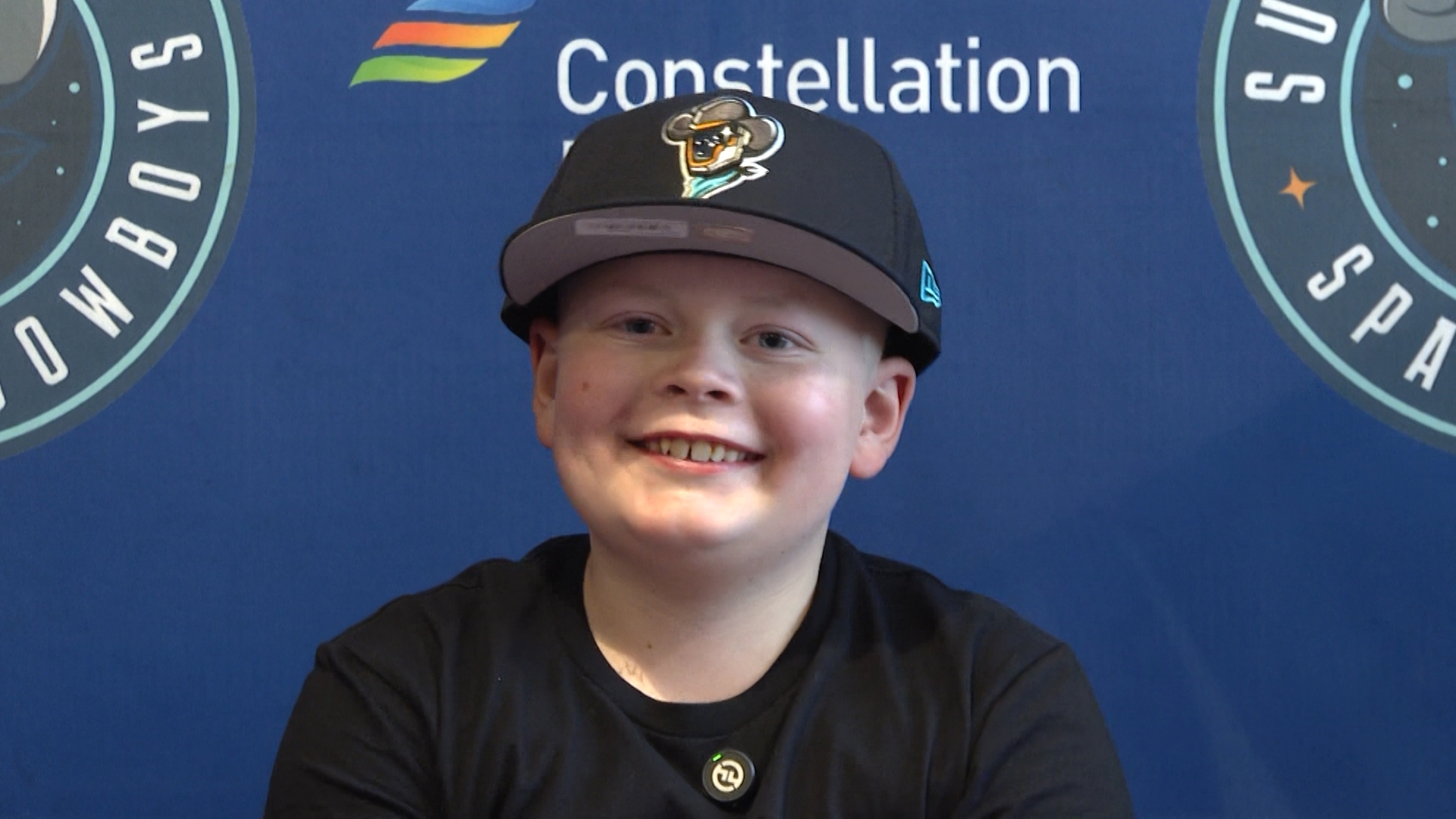 The Sugar Land Space Cowboys held a news conference to sign Landon to a special contract. He rang the treatment bell and threw the first pitch.