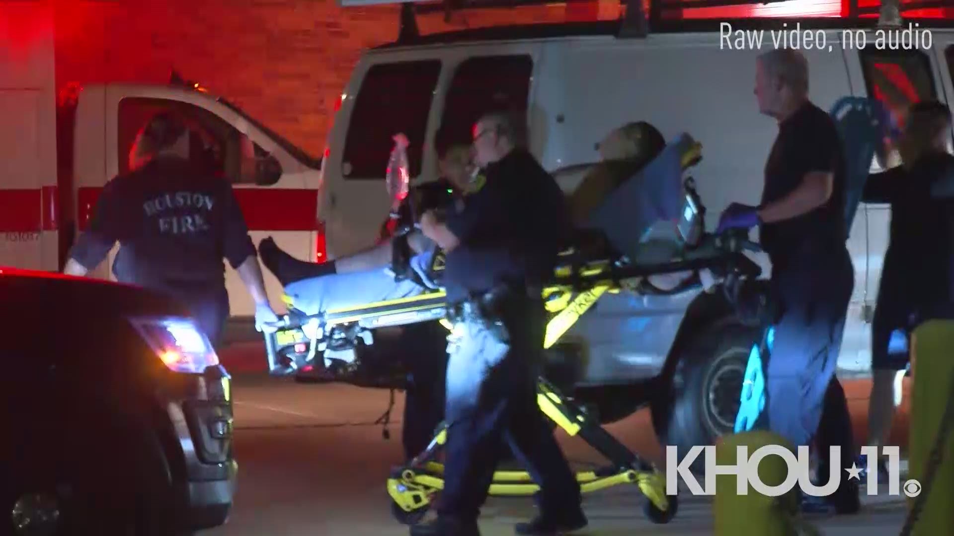 A man in a work van was wounded when someone shot at it in north Houston on late Sunday, Aug. 4, 2019.