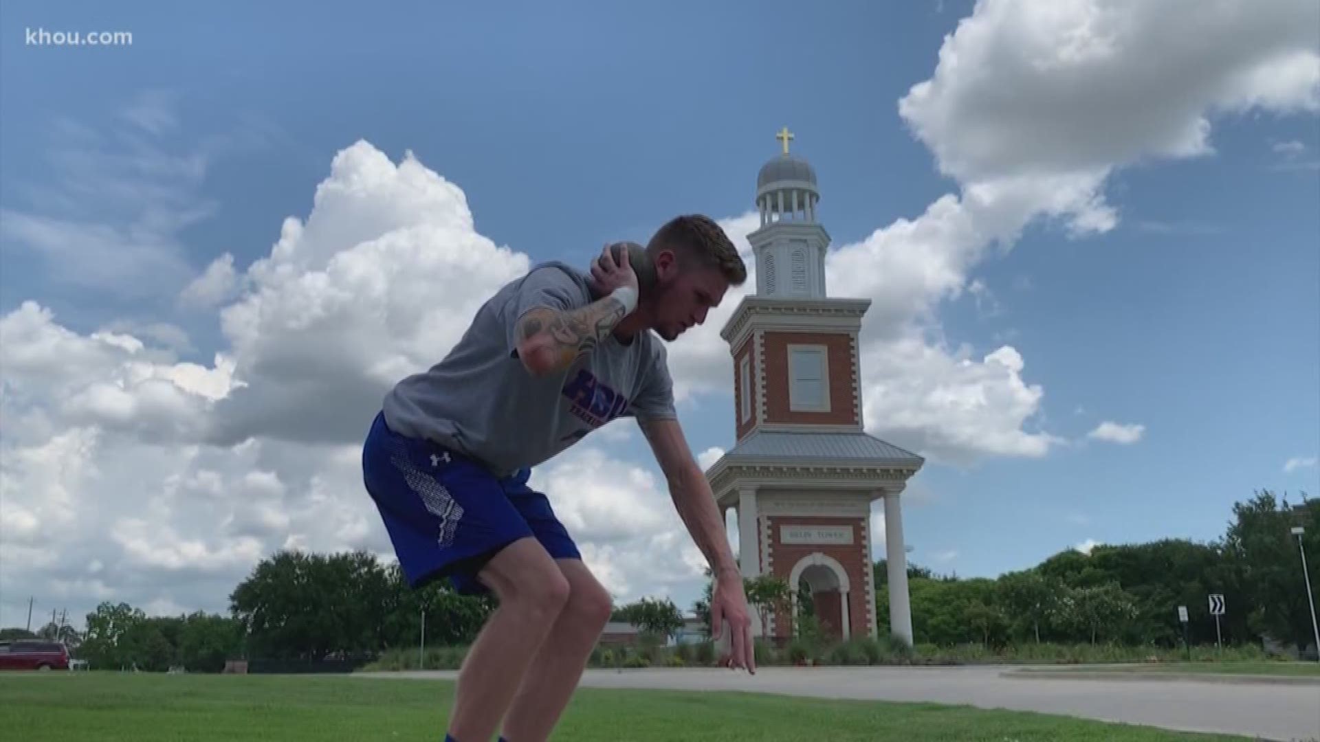 For the first time since re-starting its program, Houston Baptist is competing in the NCAA Track & Field Championships this week thanks in part to star Denim Rogers.