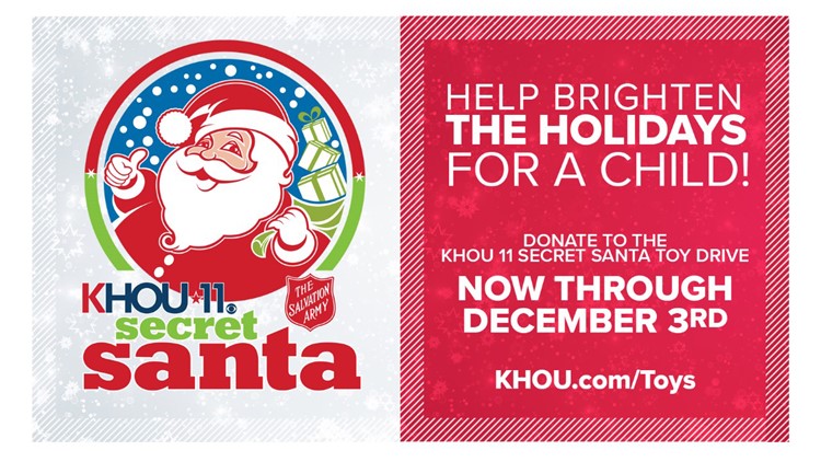 Virtual telethon today! KHOU 11 and The Salvation Army are calling on you to be a Secret Santa