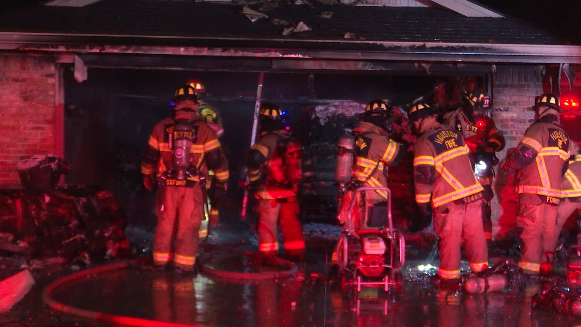 Lightning is being blamed for at least one house fire overnight as storms ripped through the Houston area.