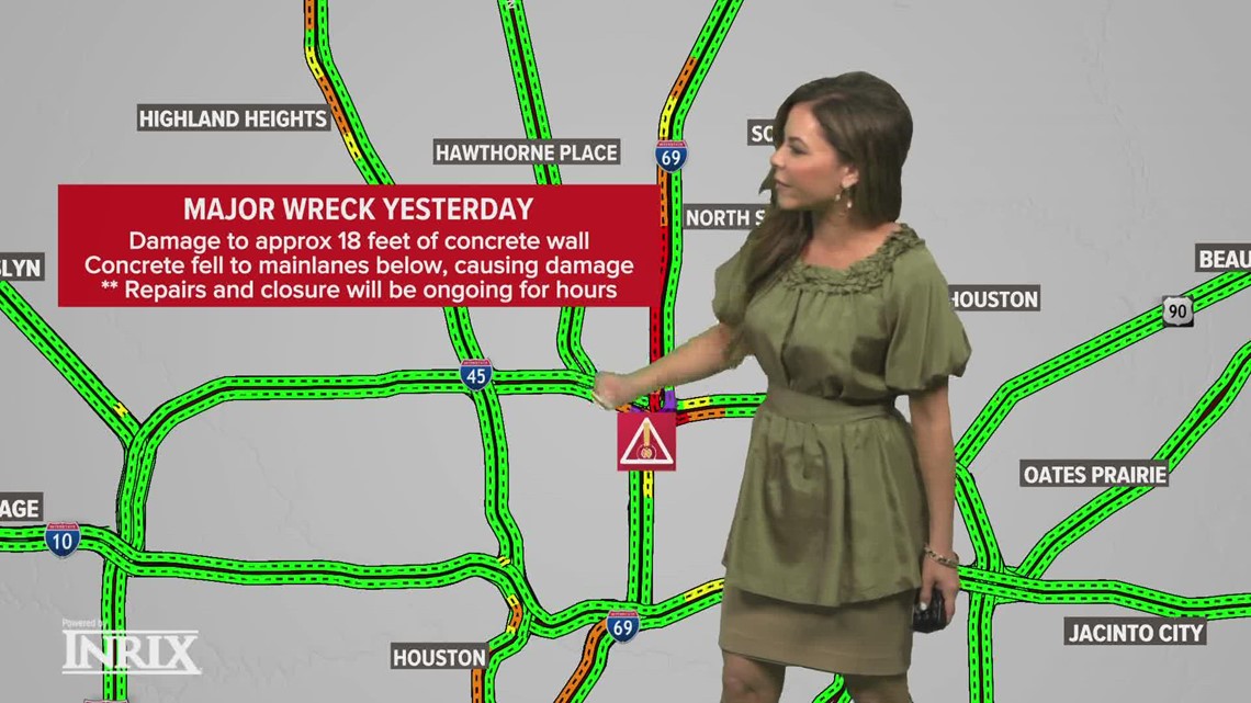 Traffic alert Eastex Freeway at North Loop remains closed Friday after