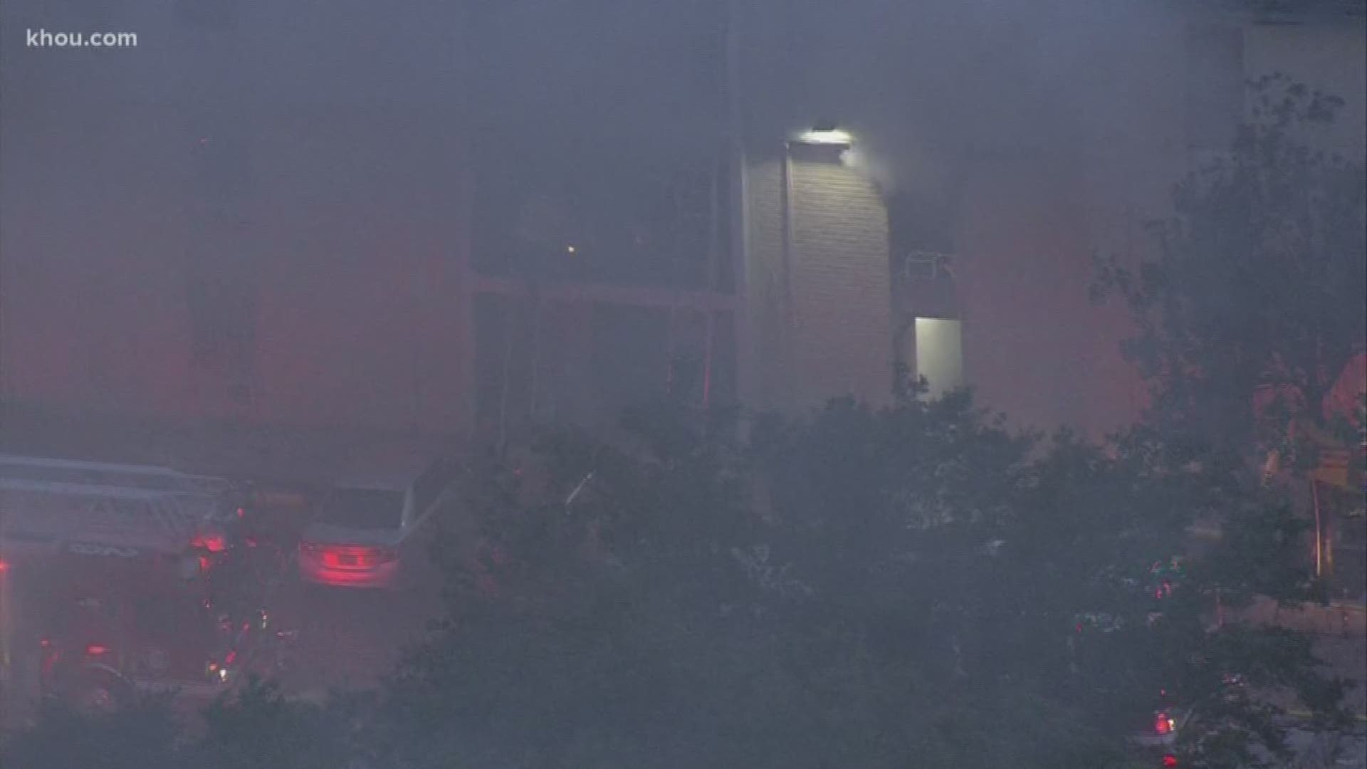 Several firefighters responded to a 3-alarm apartment fire near Hobby Airport. No one was injured.