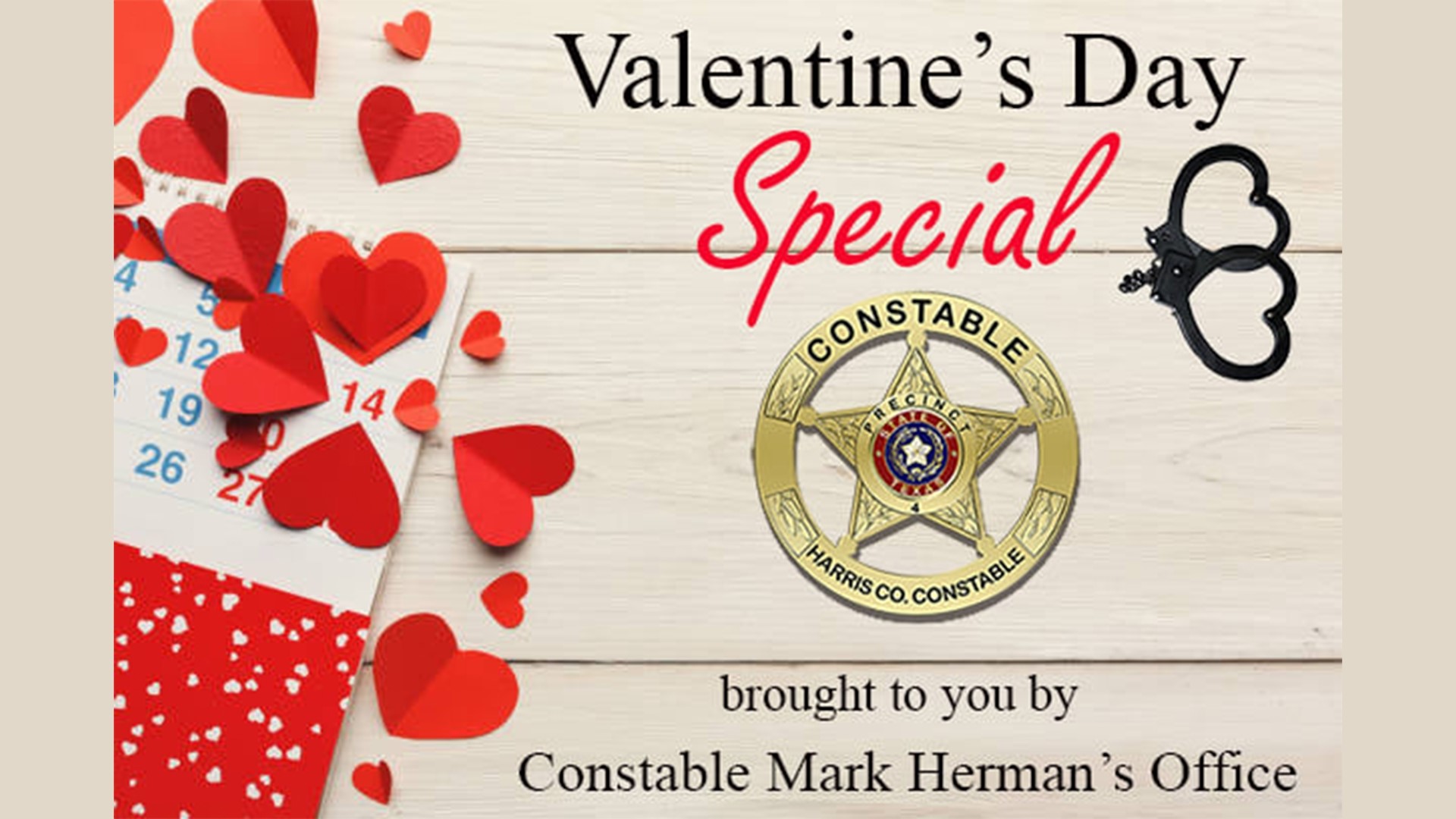 Does your former significant other have any warrants or drugs? Give them the gift of a visit from Constable Mark Herman's Office.