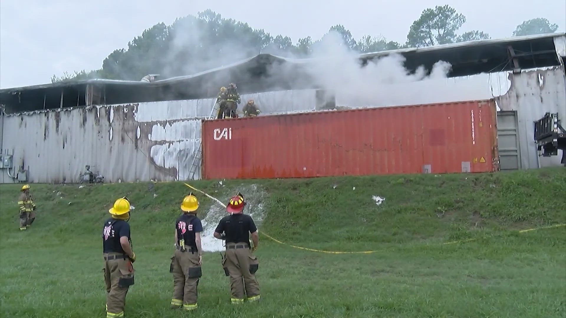 Loud explosions were heard far into The Woodlands when a warehouse operated by a company that specializes in ammunition disposal caught fire.