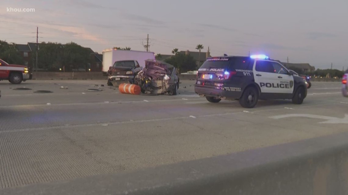 Violent crash kills driver who was changing his tire | khou.com