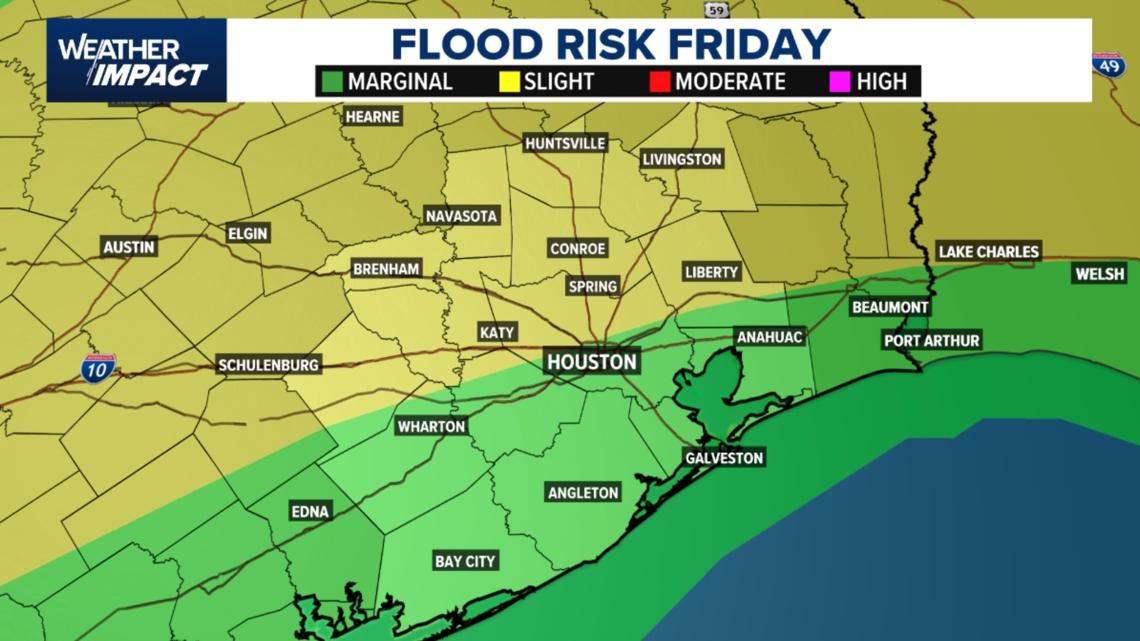 Weather Impact Alert issued for Friday as storm and flood threat grows in Houston