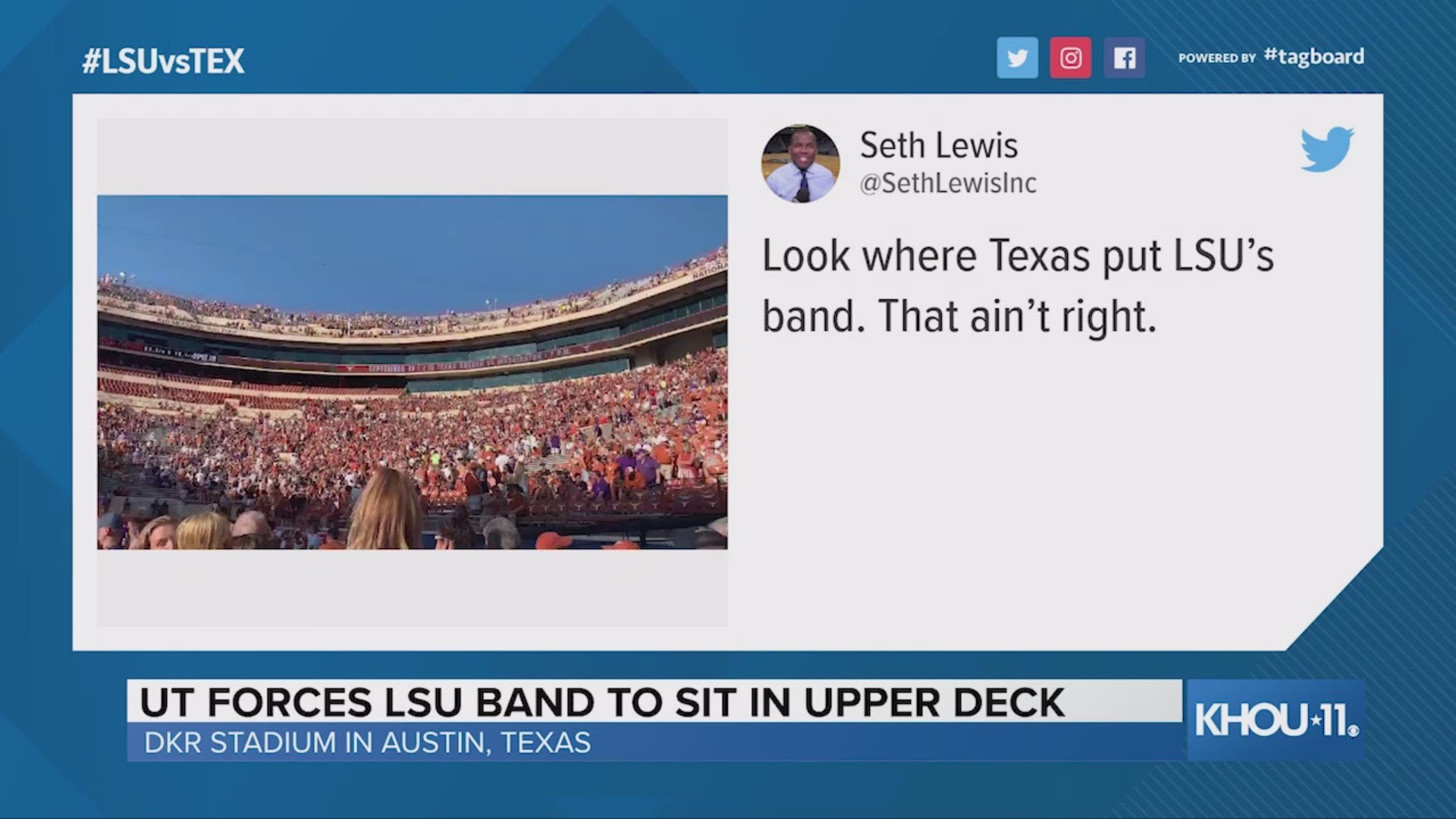 The Texas Longhorns lost to the LSU Tigers on Saturday in one of the most anticipated faceoffs of the college football season. But LSU fans soon found out they were in enemy territory at DKR Stadium, with many of the best seats reserved for Longhorn fans.