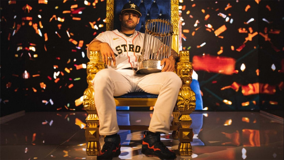 Seragam emas kejuaraan Seri Dunia Houston Astros 2022