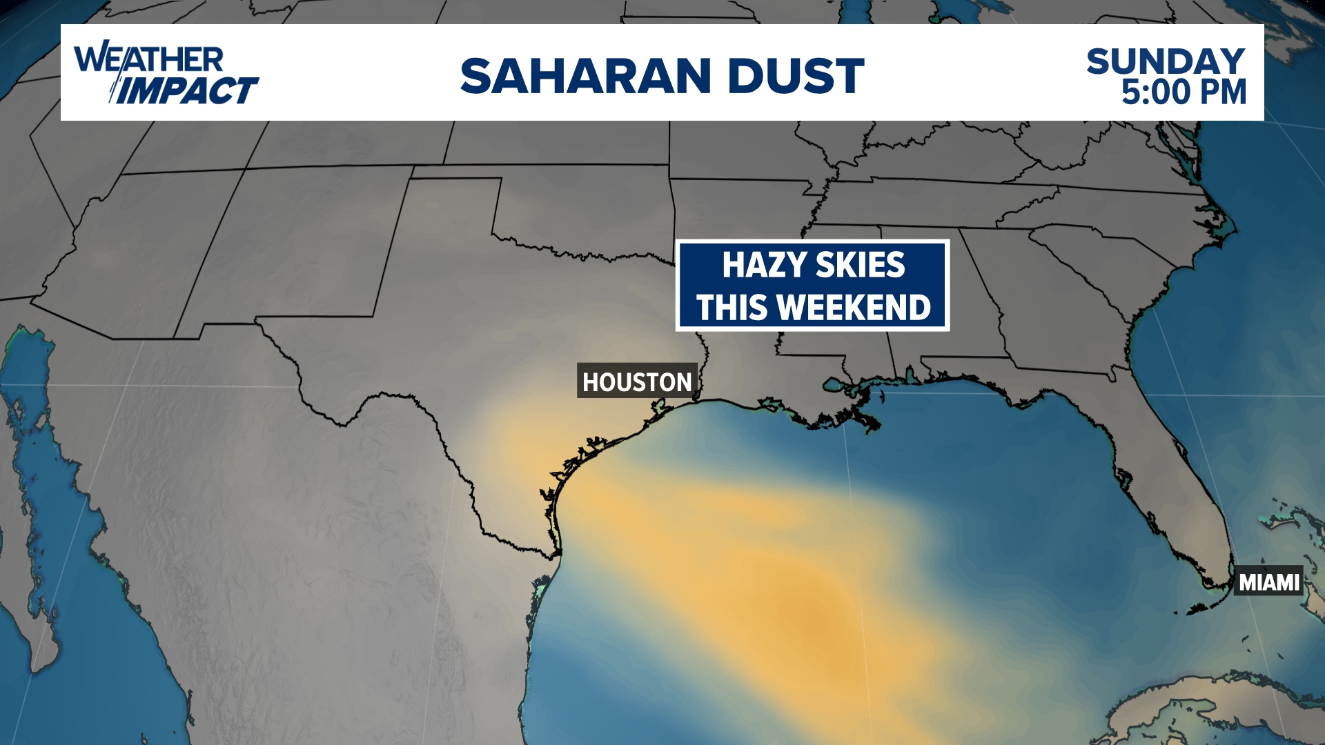 The dust could affect allergies and bring hazy skies.
