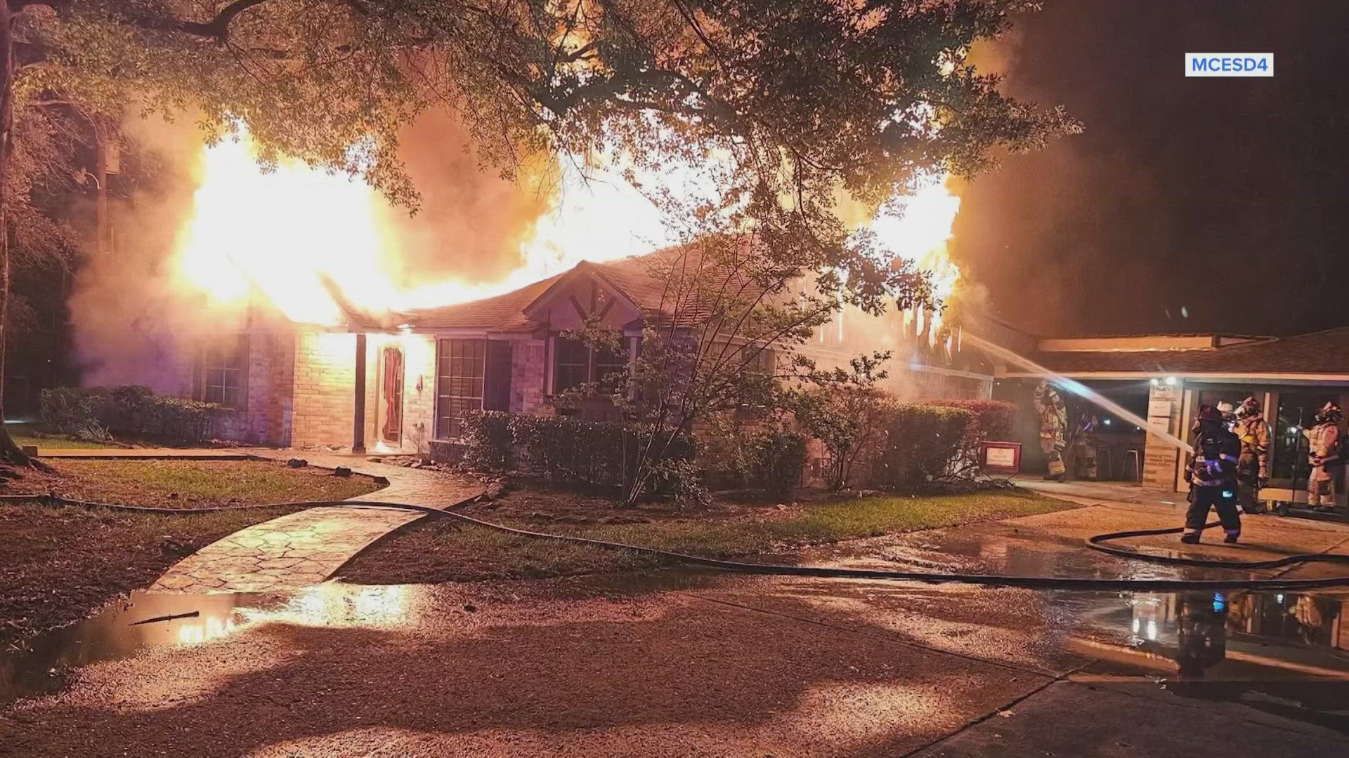 Flames rip through roof of assisted-living home near Magnolia | khou.com