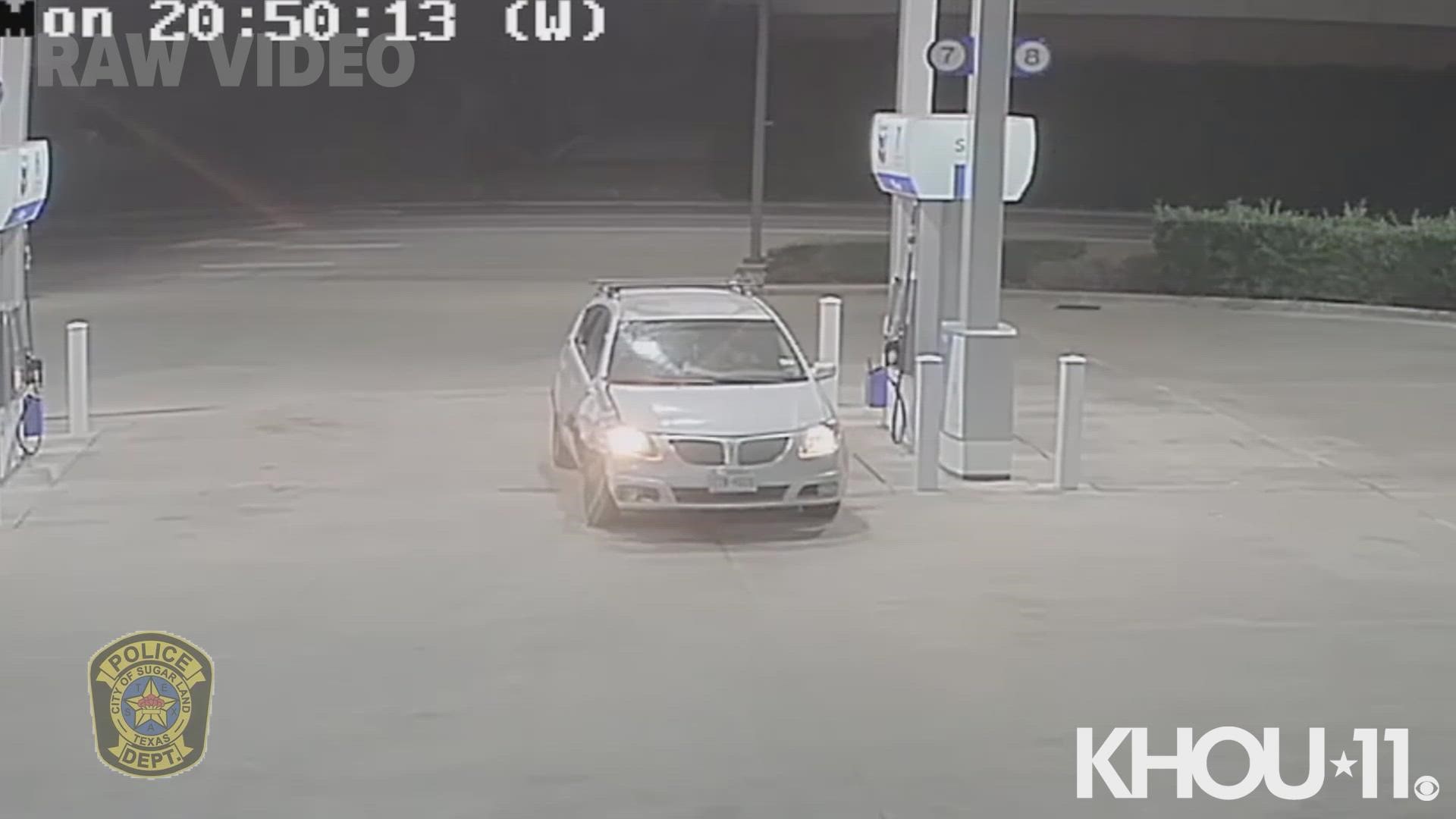 Sugar Land police released surveillance video of a vehicle suspected in a deadly hit-and-run the night of Dec. 20, 2021.