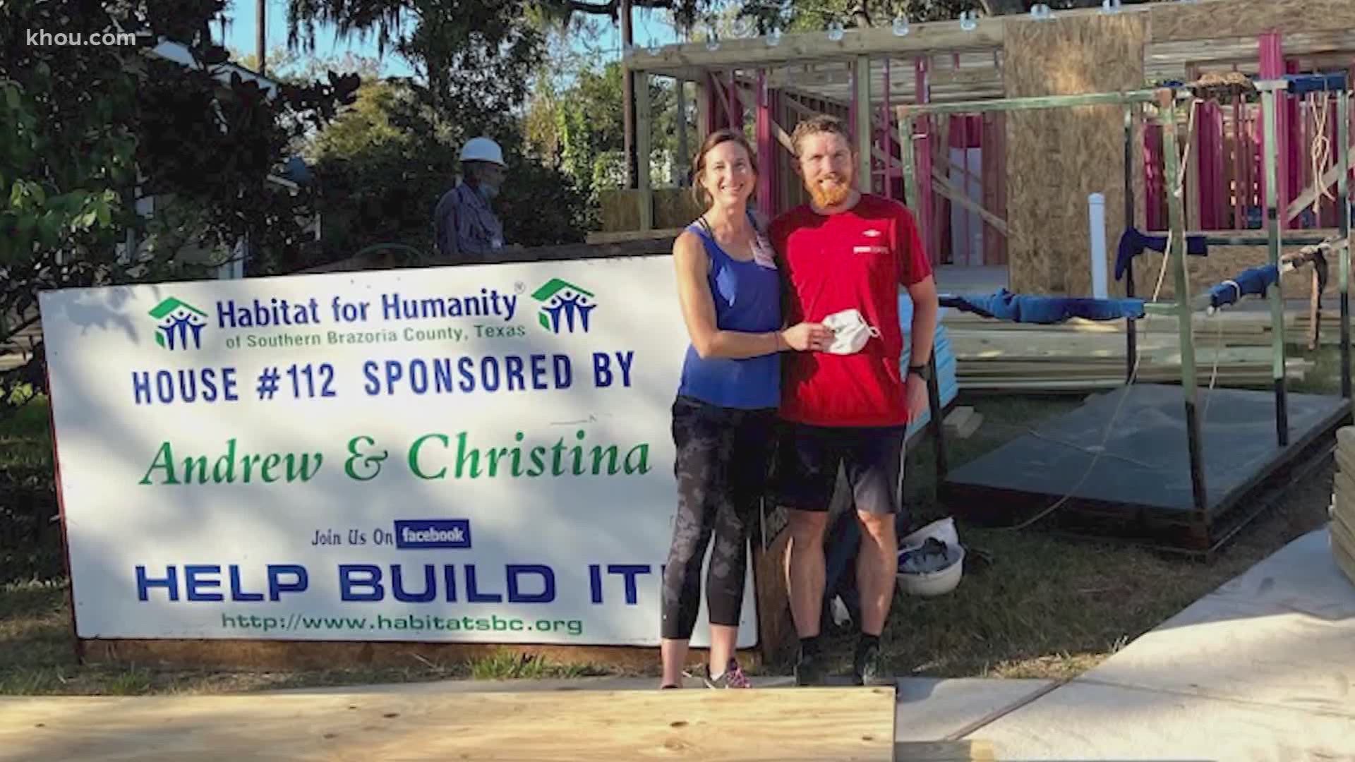 The couple set up a GoFundMe page for friends to give money directly to Habitat for Humanity of Southern Brazoria County and raised about $8,000.