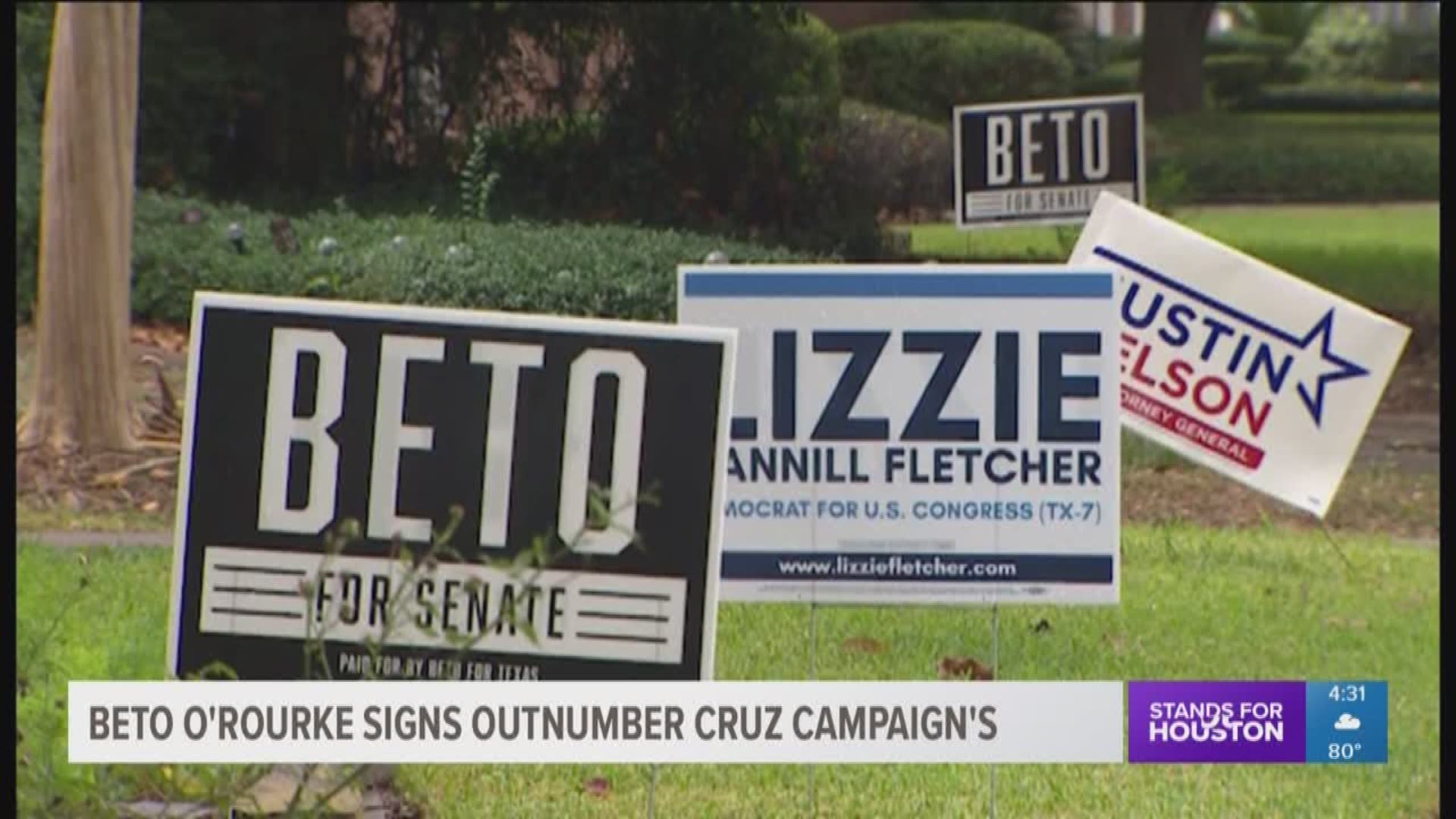 While Beto O'Rourke is taking a non convention approach, neighbors are wondering where Ted Cruz's signs are.
