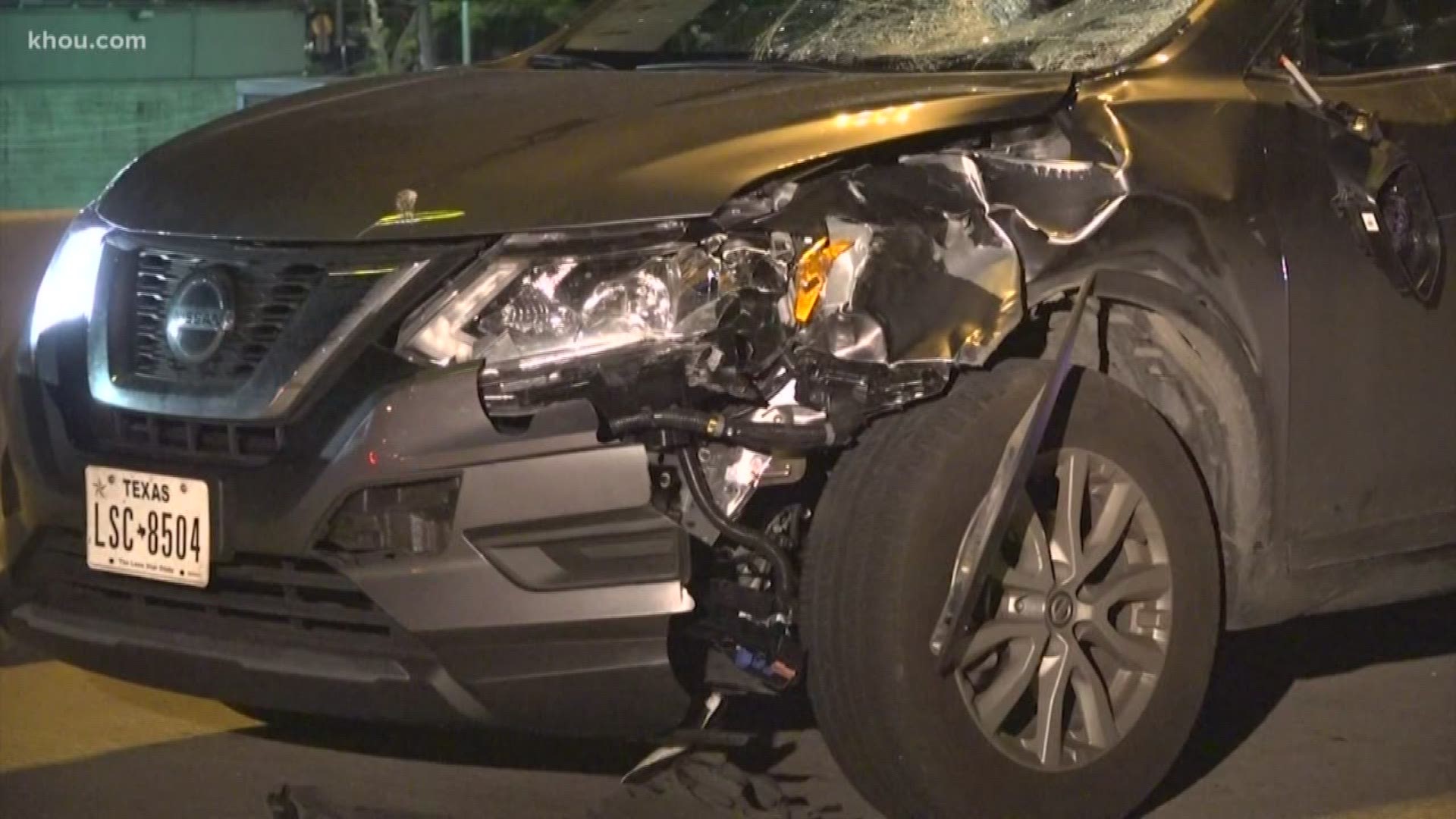 Houston police are investigating what events led up to a man getting out of a vehicle on the very narrow Pierce Elevated before he was struck and killed by someone in a Nissan.