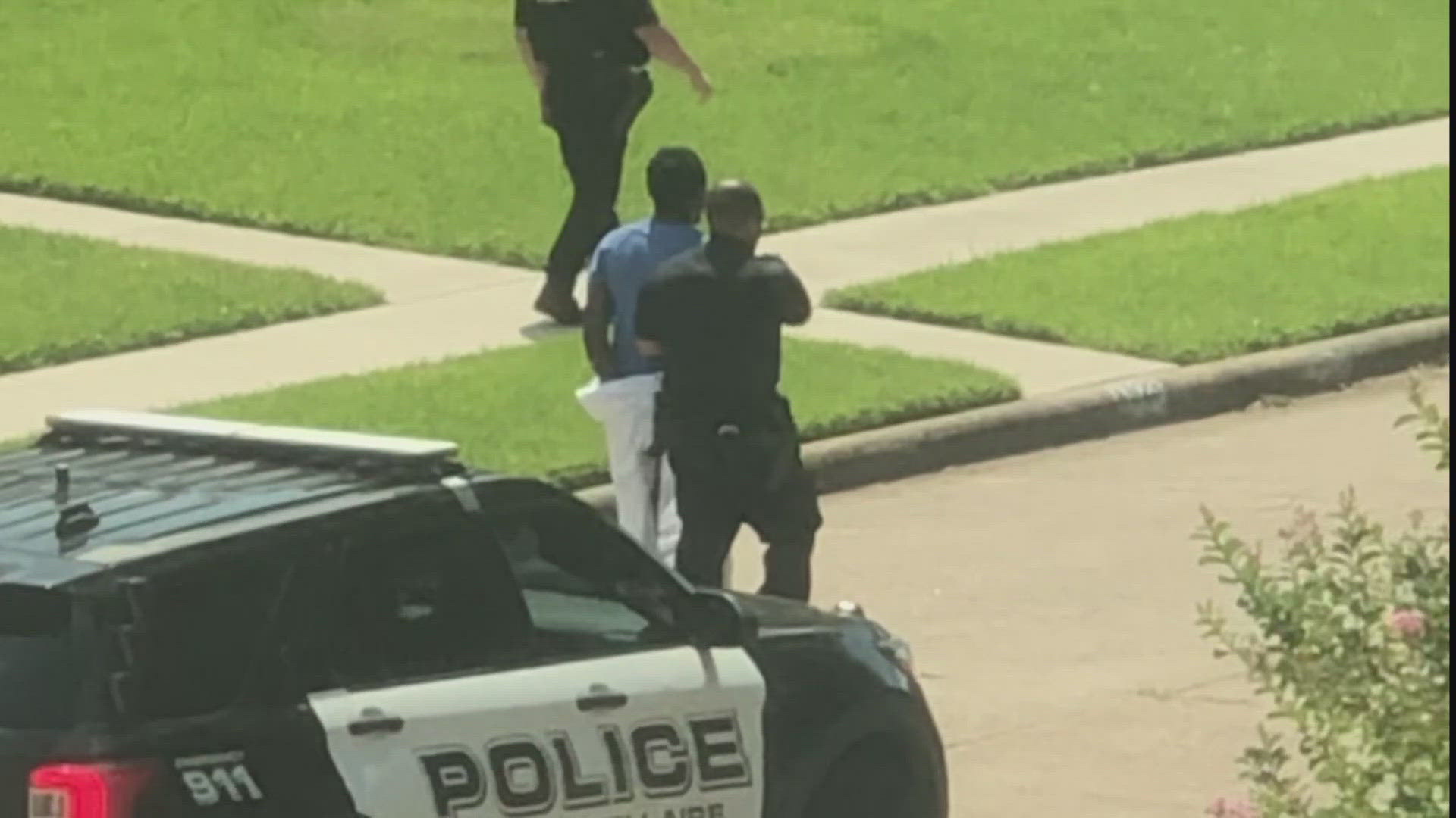 The suspect crashed into a truck and fence before jumping out of his vehicle and running through Meyerland yards where he was finally caught.