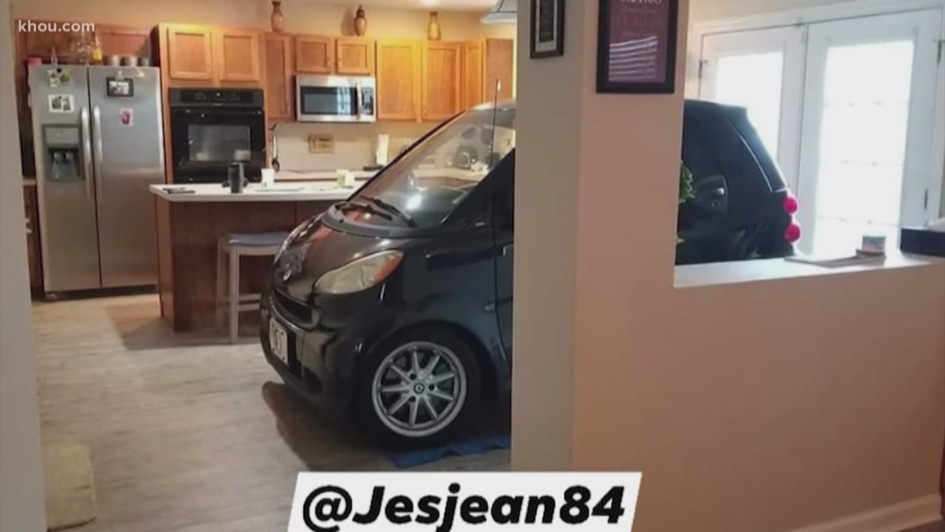 A guy in Florida really wanted to protect his smart car from Hurricane Dorian so he parked it in the kitchen!