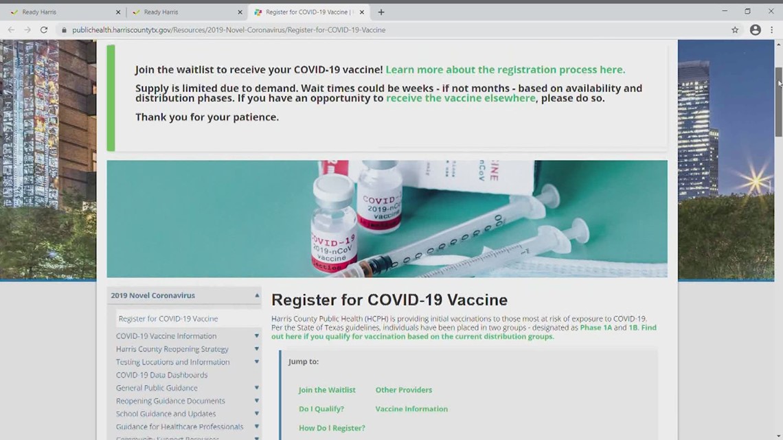Harris County vaccine portal here's how to access the new system