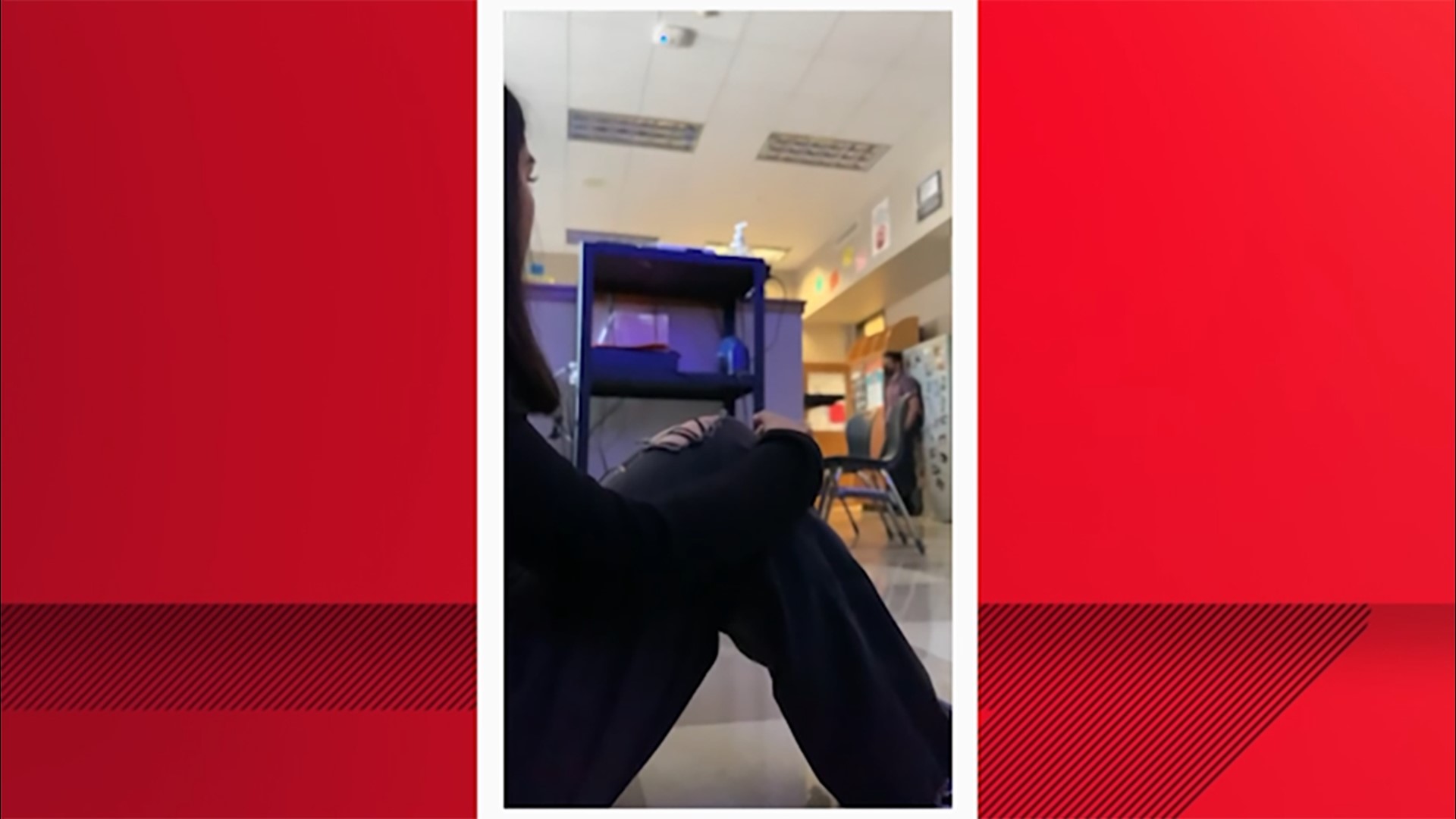 Student takes video inside classroom during lockdown at Heights High
