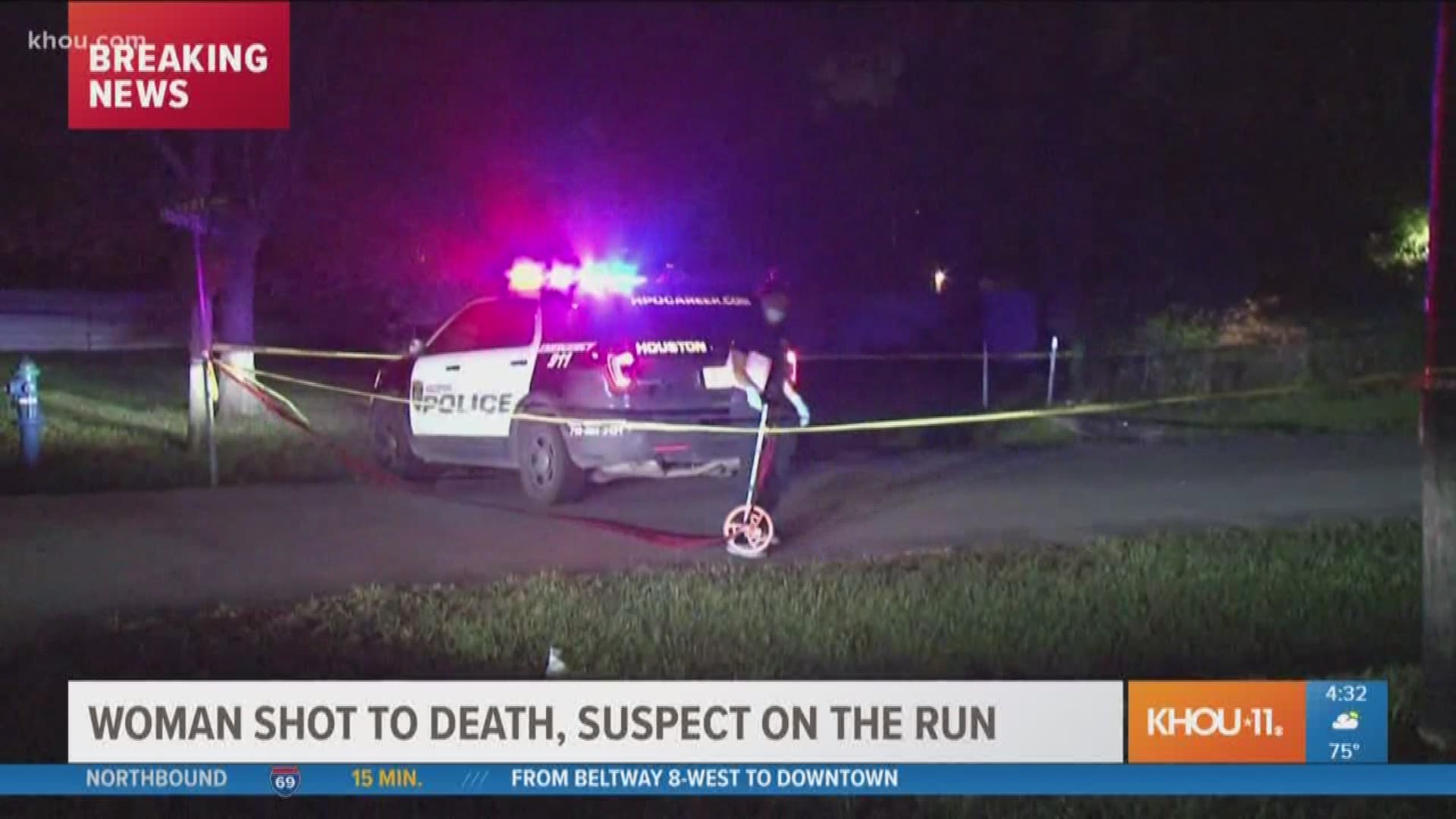 Police are investigating homicide after a woman was shot dead in the street in northeast Houston late Sunday.