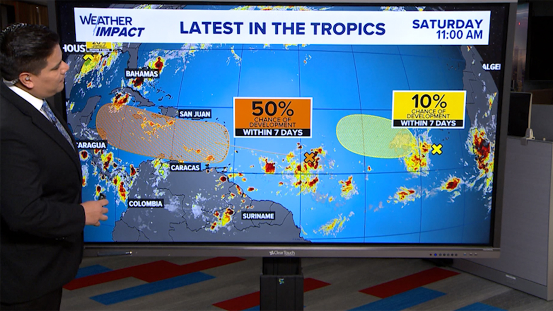 Meteorologist Chris Ramirez is keeping an eye on three areas in the tropics, including one that could affect your Labor Day weekend.