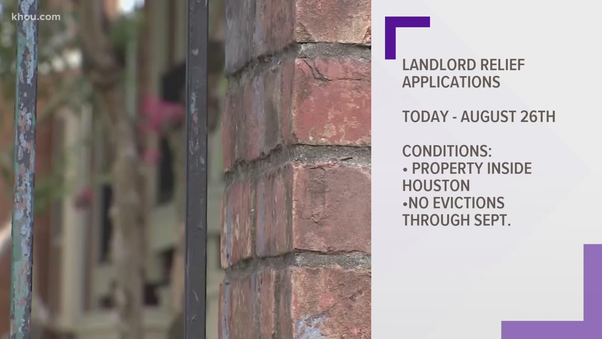 The City of Houston is offering rent relief to landlords and renters.