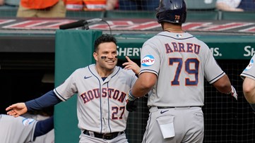 Abreu homers, drives in 3 as Astros hold off Guardians 6-4 following marathon series opener