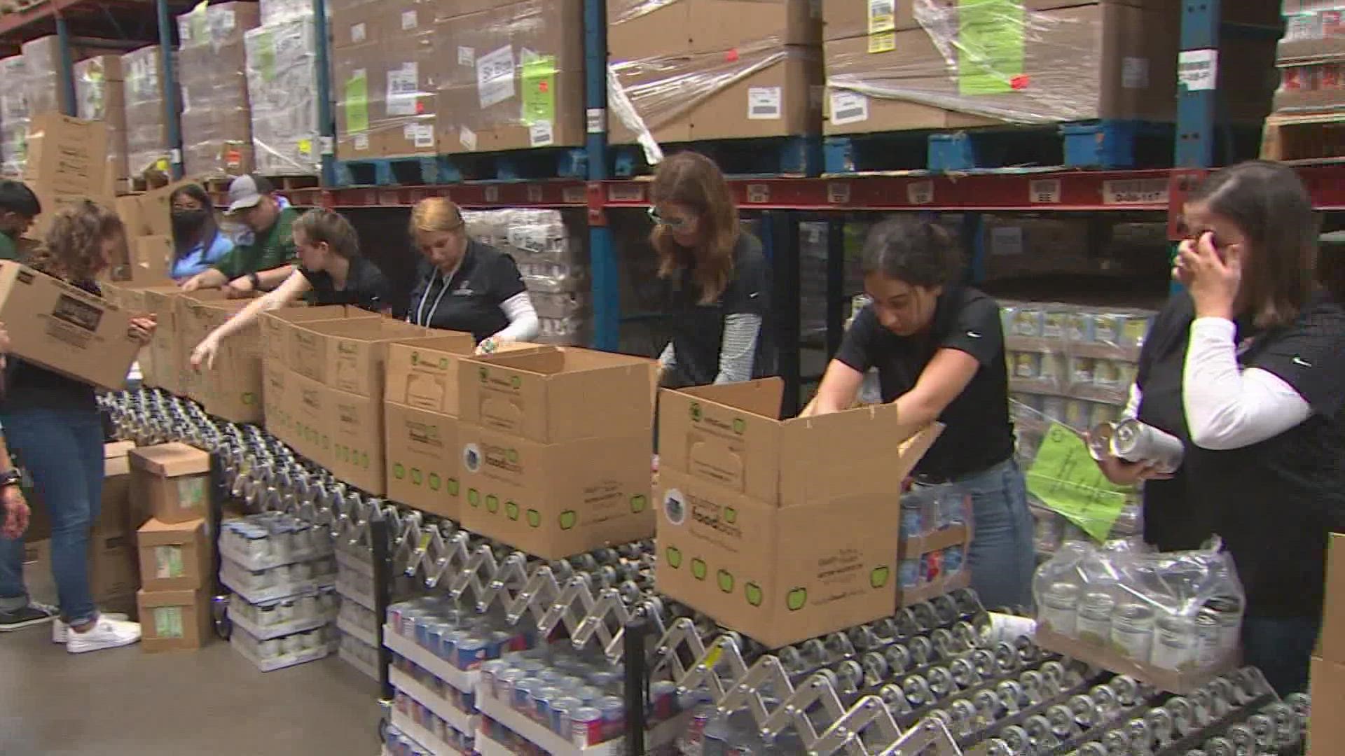 The country's largest food bank serves about 1 million people in 18 Southeast Texas counties. Some of the volunteers helping are kids and teens.