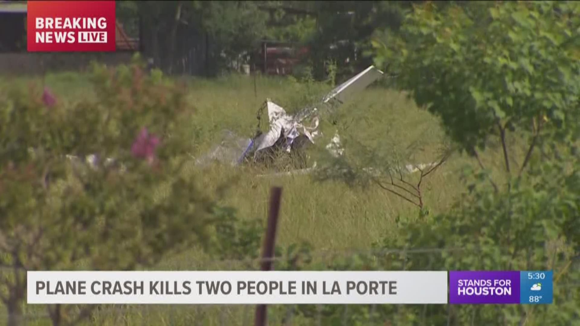 A small plane crashed in La Porte Sunday and two people on board were killed.