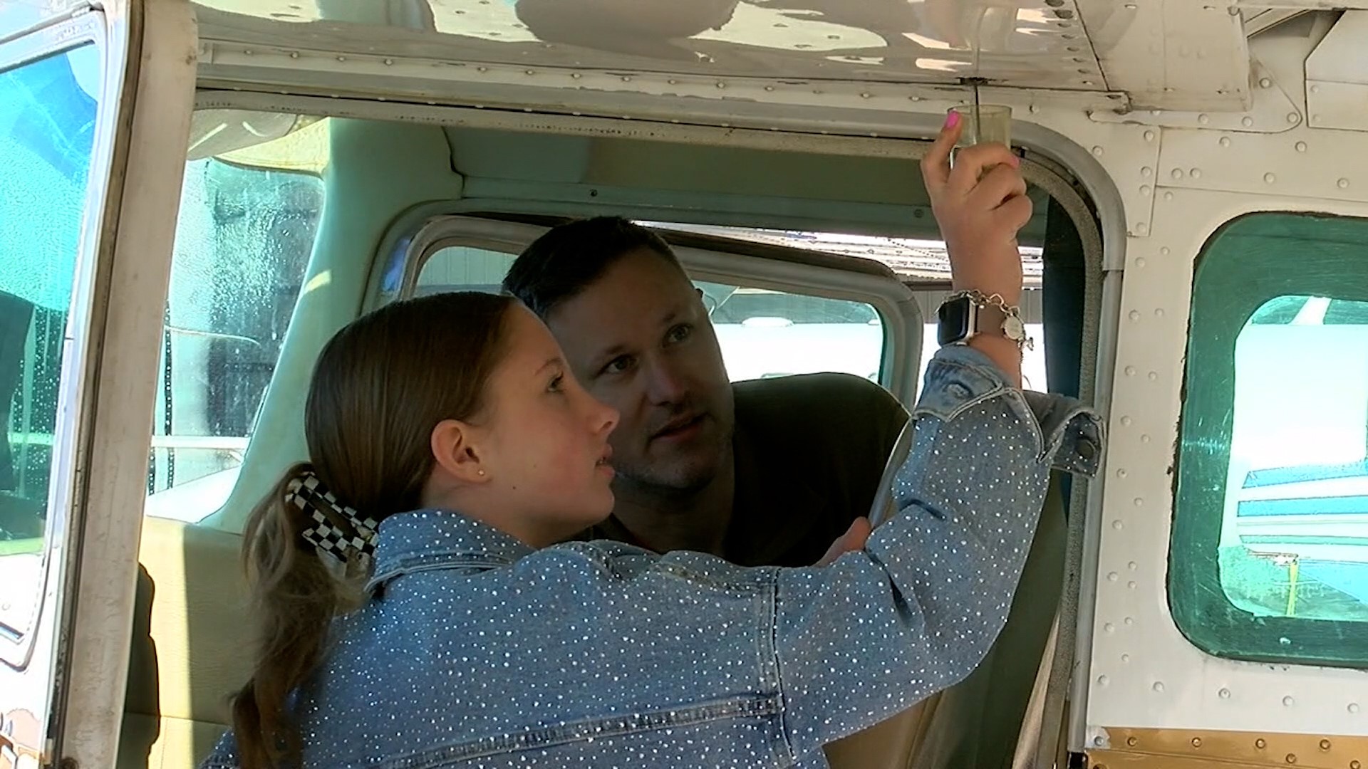 An 11-year-old Texas girl is learning to fly with her grandfather.