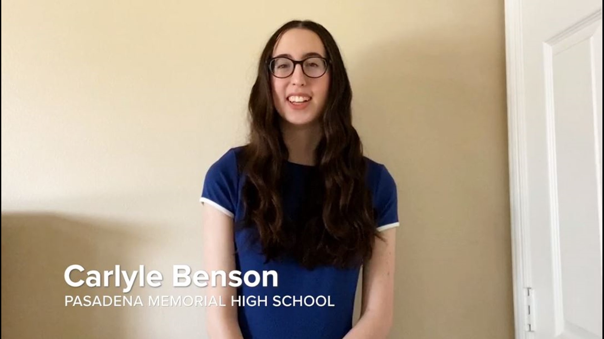 Congratulations Carlyle, valedictorian of Pasadena Memorial High School! This is her message to her classmates.