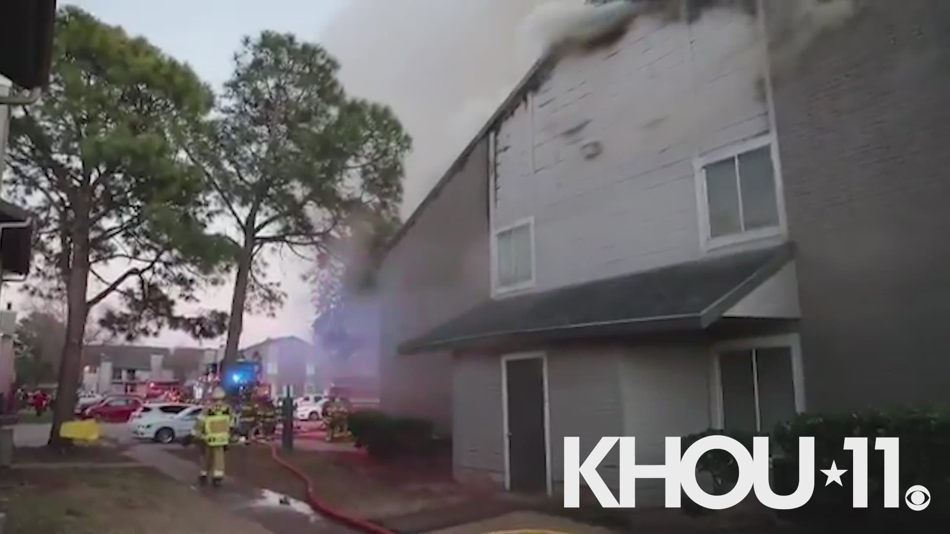 More than a dozen residents were displaced after eight units were damaged in the fire on Sunday.