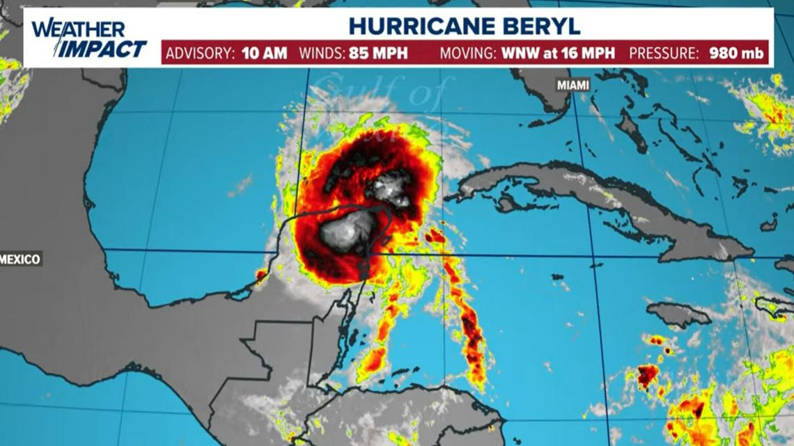 Tracking Hurricane Beryl: Storm continues pushing through Yucatan ...