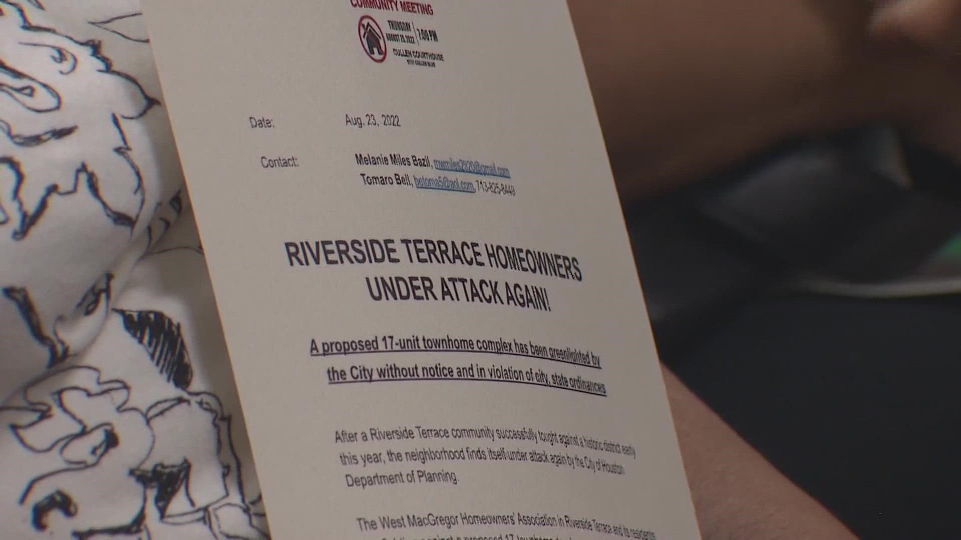 Residents don't want townhouse development in Third Ward Houston | khou.com