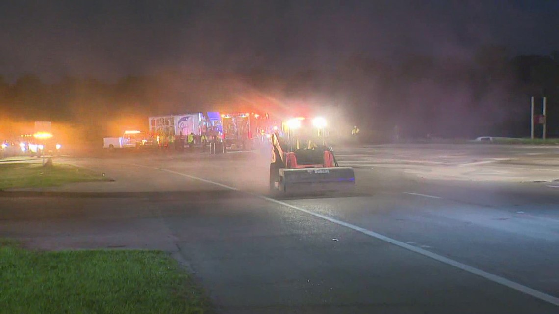 249, Tomball Parkway, closed due to crash and fuel spill